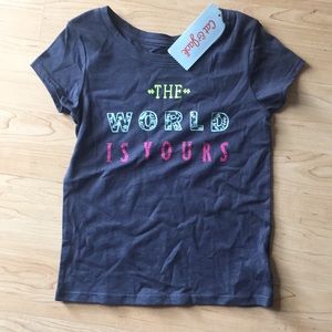 NWT Cat + Jack “The World is Yours” Tee